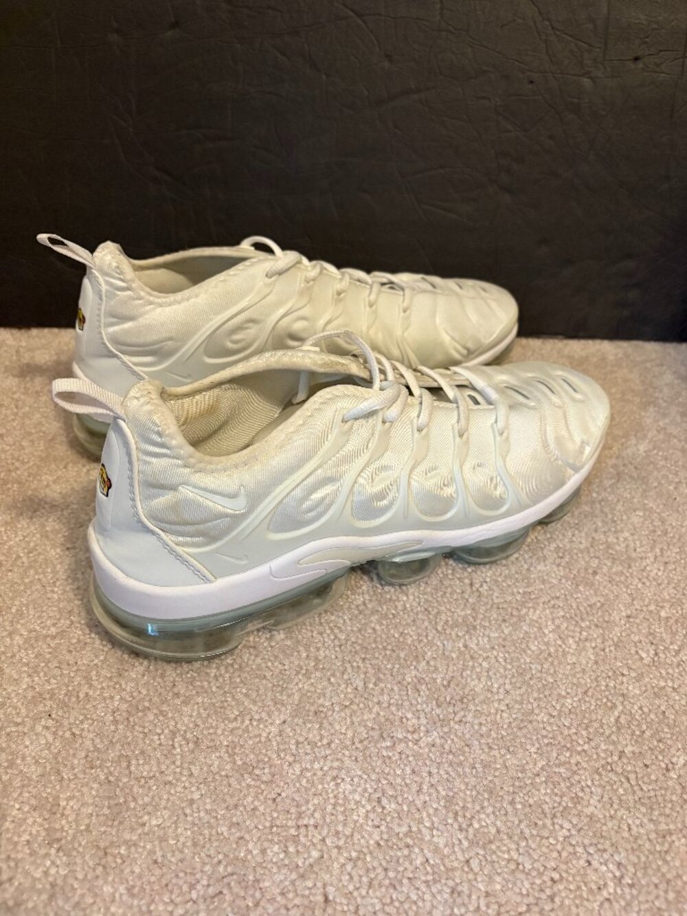 Nike Air Vapormax Plus Men's Running Shoes Size 11 Triple Platinum 924453-100